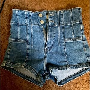 Free People Denim shorts, High Waisted, size 26, or womens Small. GUC